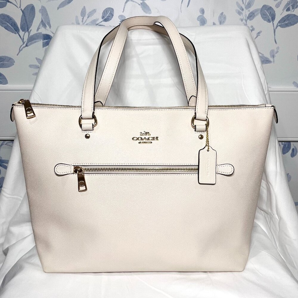 Coach Gallery Tote Shoulder Bag - Gold/Chalk